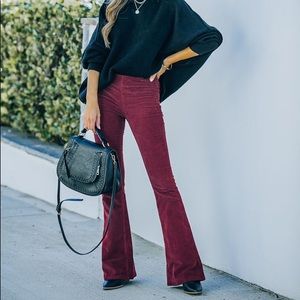 Vici Burgundy Flared Corduroys